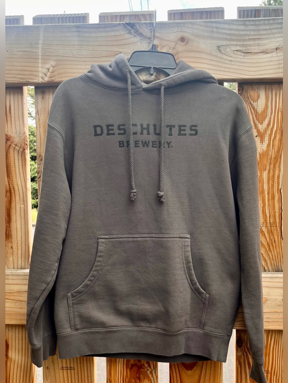 Deschutes Brewery Grayish Green Hoodie Pullover Hoodie Pullover Unisex